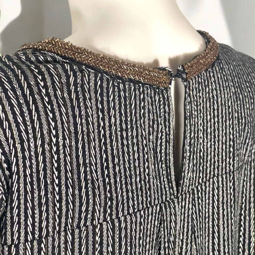 Altar'd State Black & Metallic Embellished Neck Long Sleeve Dress Size Large - Picture 6 of 16